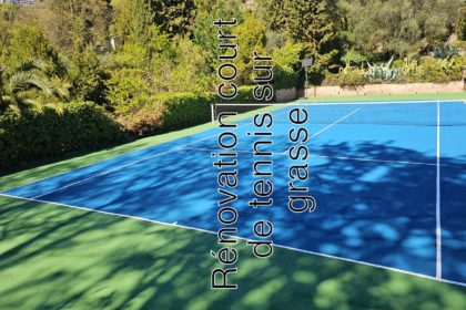 Construction d'un court de tennis en béton poreux à Cannes